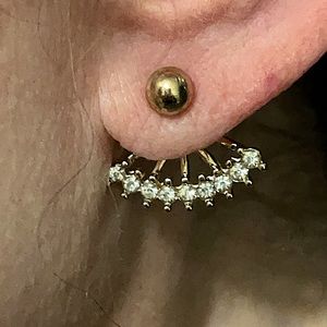 Swarovski Elements, Gold Stud & & adjustable Jacket Earrings
